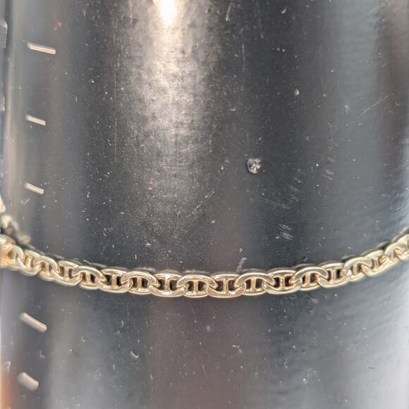 Vintage 925 Italy Sterling Silver Thin Mariner's Chain Link Bracelet - Picture 3 of 5